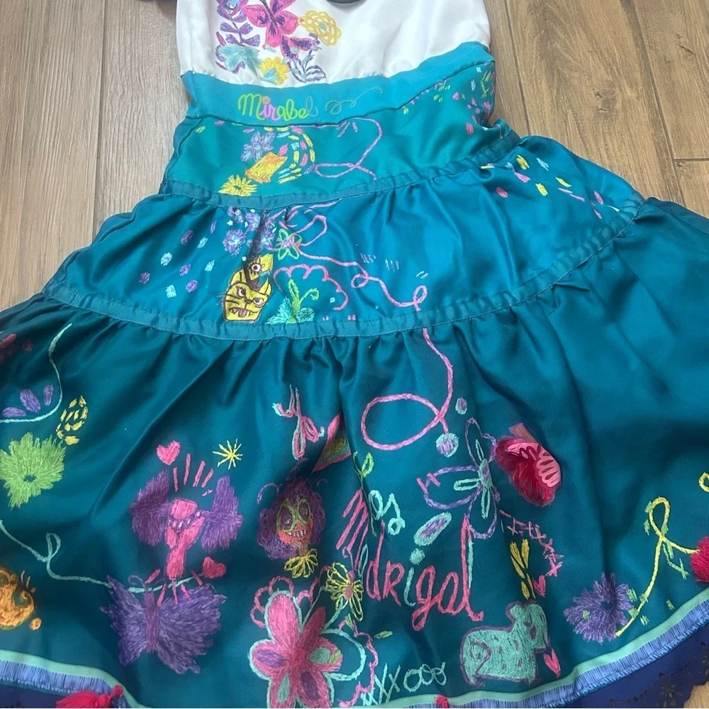 Disney Mirabel Encanto Costume Dress Size 4T -6X Small Girls Dress Embroidered